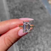 3.5 Ct Emerald Cut Moissanite Engagement Ring